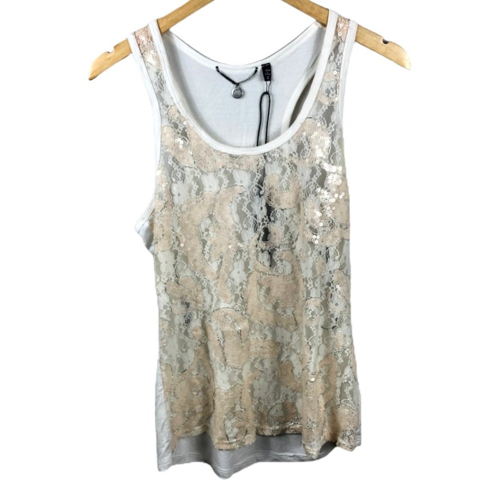 NWT BKE Racer Back Lace Tank Top LG